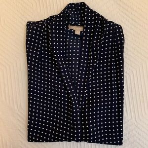 BR Navy Polka Dot Sleeveless Blouse